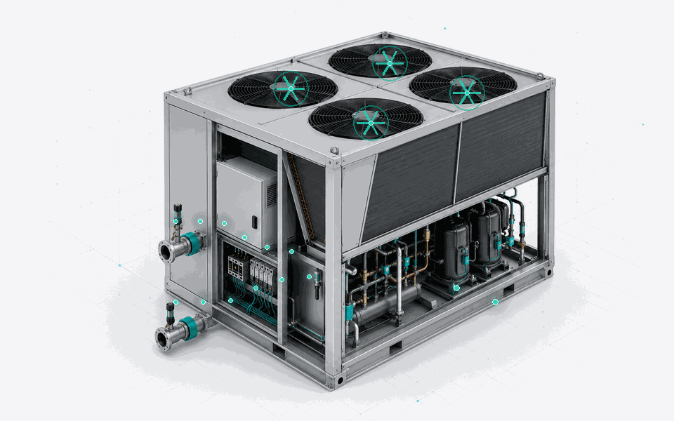 Chiller industrial animado